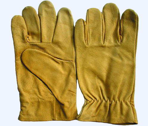 Yellow full split pigskin driver glove