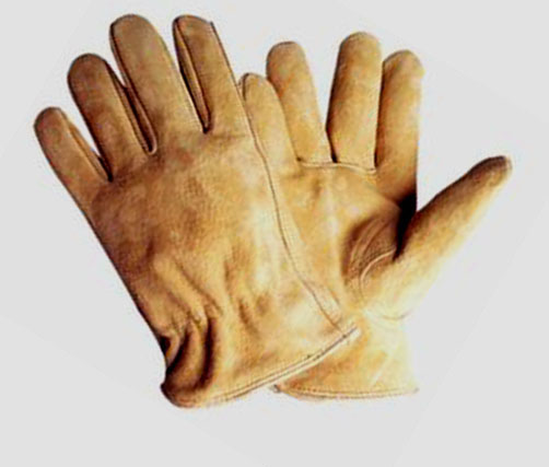 Yellow full split pigskin driver glove