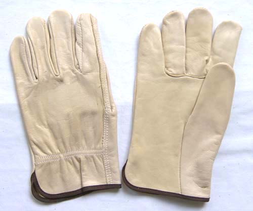 Light colour full grain cowhide driver glove