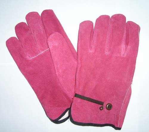 Rosy full split cowhide driver glove