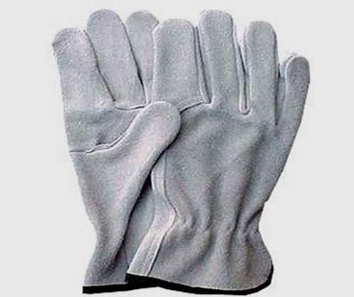 Grey full split cowhide driver glove