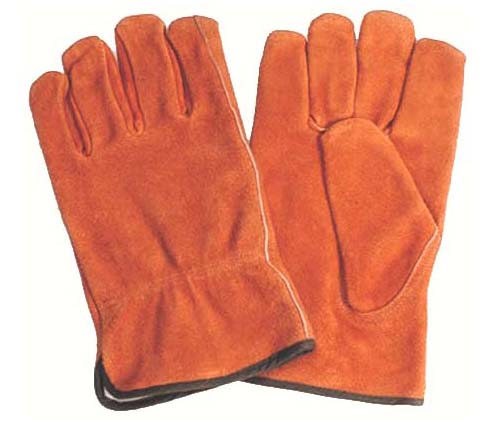 Golden full split cowhide driver glove