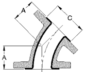 PTFE lining 45 elbow